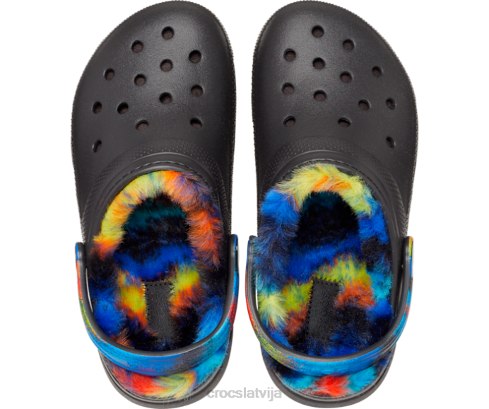 klasisks odere izsmidzināms krāsvielu tupele bērni Crocs kurpes N46T644 melns/multi