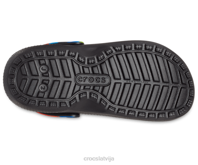 klasisks odere izsmidzināms krāsvielu tupele bērni Crocs kurpes N46T644 melns/multi