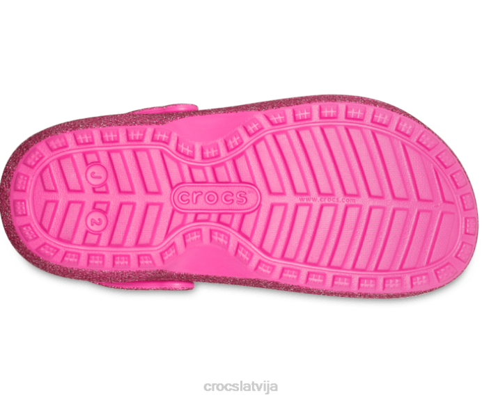 klasisks odere rozā mirdzoša koka tupele bērni Crocs kurpes N46T576 pipari