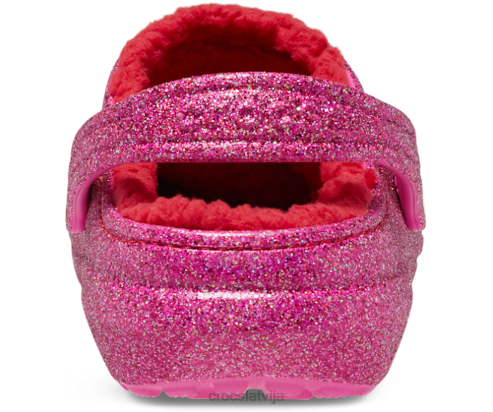 klasisks odere rozā mirdzoša koka tupele bērni Crocs kurpes N46T576 pipari