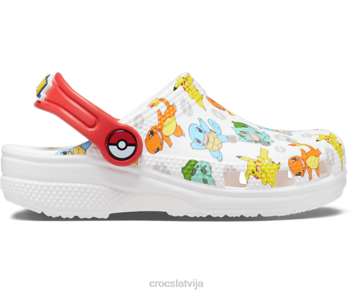 klasisks pokemon koka tupele bērni Crocs kurpes N46T589 balts/multi