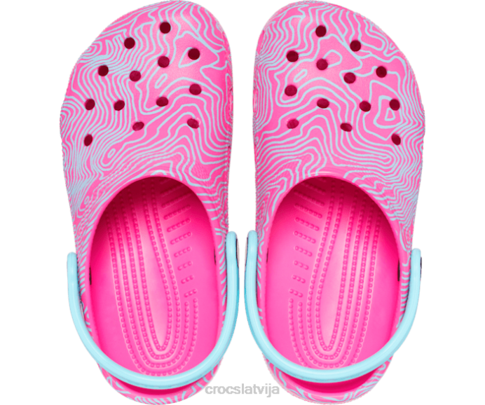 klasisks topogrāfiskais aizsprostojums bērni Crocs kurpes N46T579 sula/multi