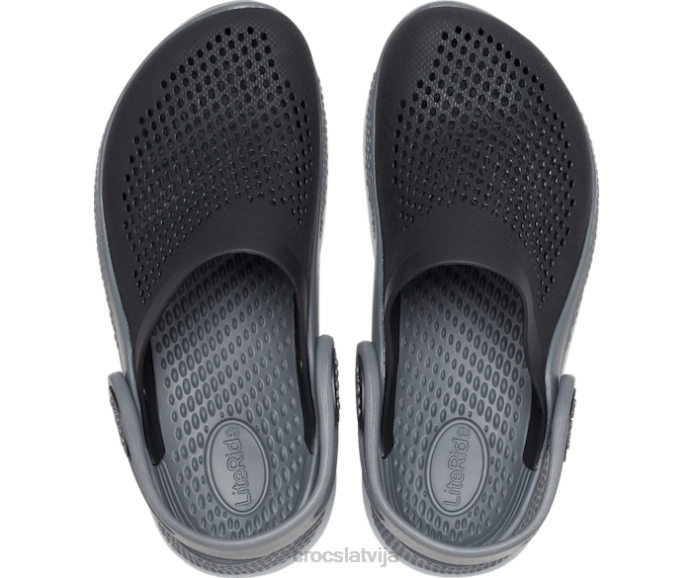 literide 360 ​​koka tupele bērni Crocs kurpes N46T554 melns/slānekļa pelēks