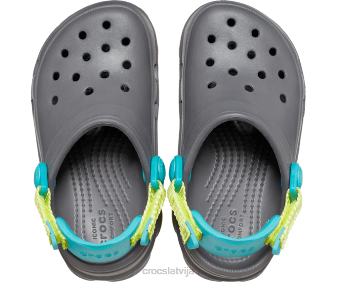 visurgājējs koka tupele bērni Crocs kurpes N46T601 šīfera pelēks