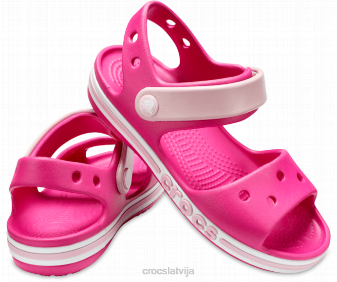 bayaband sandales bērni Crocs kurpes N46T686 konfektes rozā
