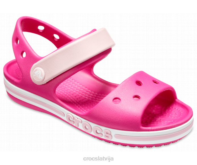 bayaband sandales bērni Crocs kurpes N46T686 konfektes rozā