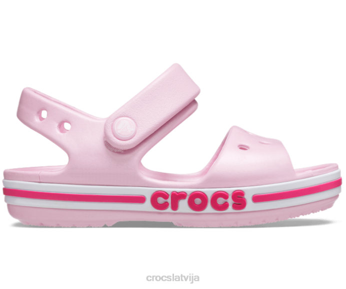 bayaband sandales bērni Crocs kurpes N46T687 balerīna rozā/konfekšu rozā