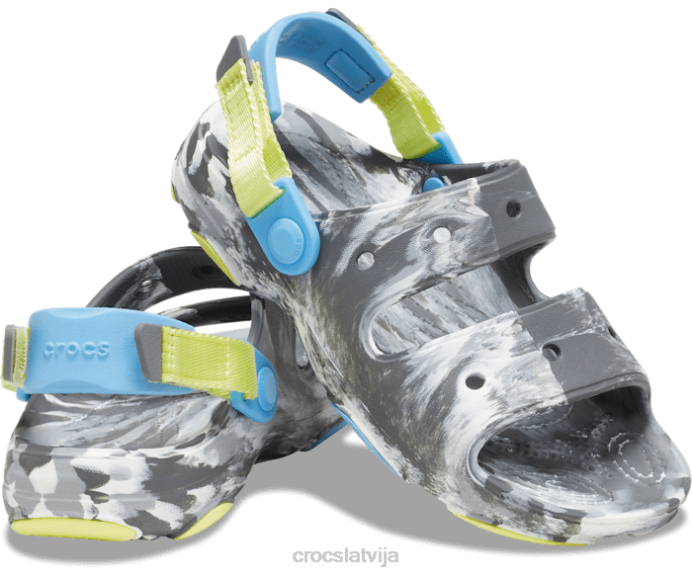 klasiskas visurgājējas marmora sandales bērni Crocs kurpes N46T699 šīfera pelēks