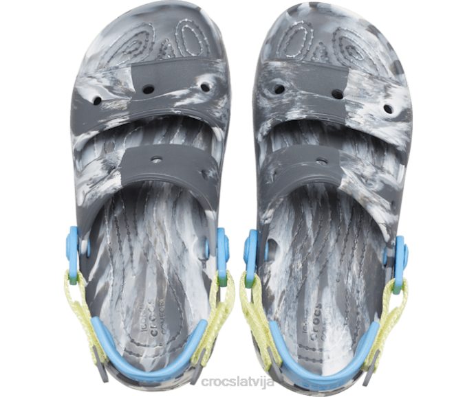 klasiskas visurgājējas marmora sandales bērni Crocs kurpes N46T699 šīfera pelēks