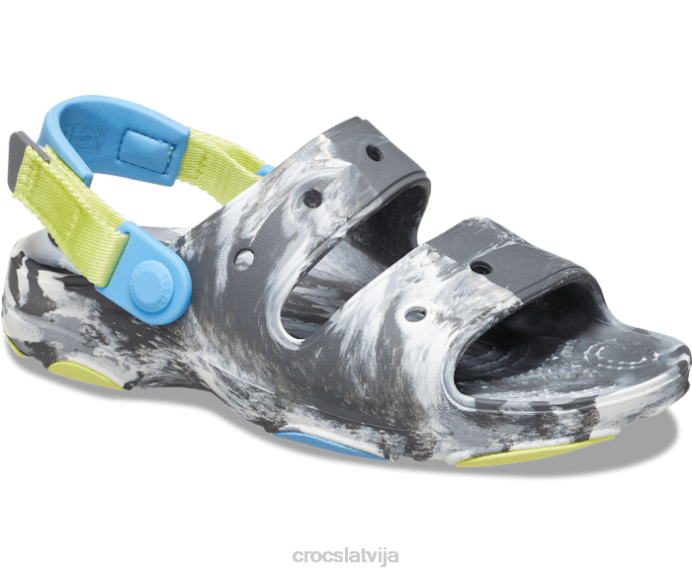klasiskas visurgājējas marmora sandales bērni Crocs kurpes N46T699 šīfera pelēks