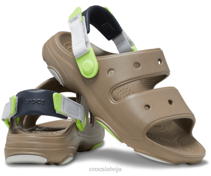 visurgājējas sandales bērni Crocs kurpes N46T690 haki/multi