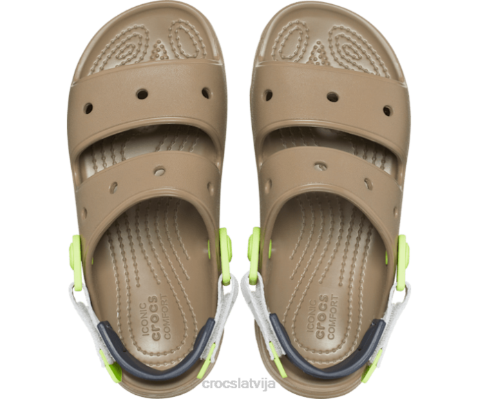 visurgājējas sandales bērni Crocs kurpes N46T690 haki/multi