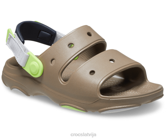 visurgājējas sandales bērni Crocs kurpes N46T690 haki/multi