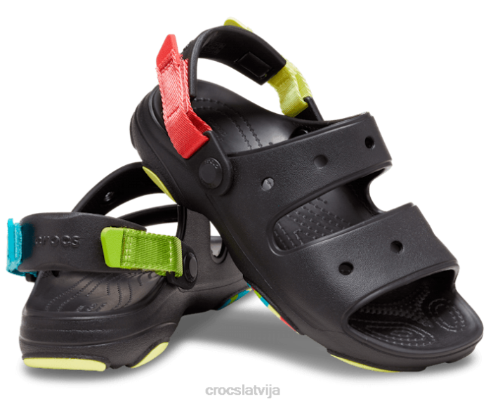 visurgājējas sandales bērni Crocs kurpes N46T691 melns/multi