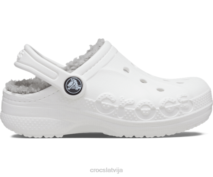 baya izklāta koka tupele bērni Crocs kurpes N46T671 balts/gaiši pelēks