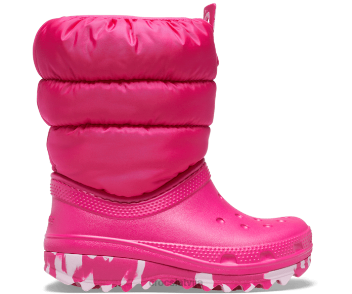 klasisks neo puff zābaks bērni Crocs kurpes N46T664 konfektes rozā
