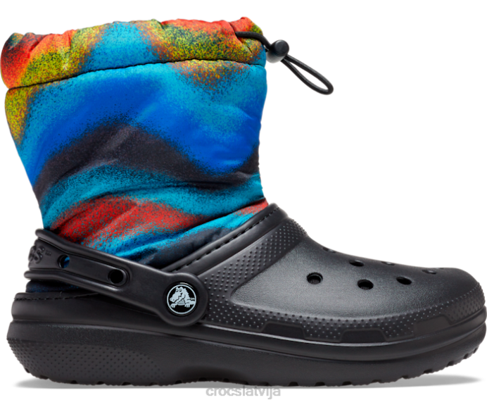 klasisks odere spray dye neo puff boot bērni Crocs kurpes N46T560 melns/multi