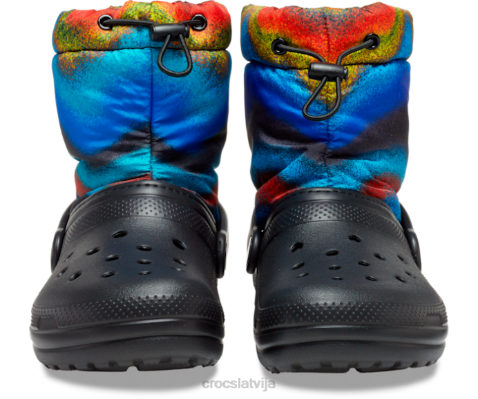 klasisks odere spray dye neo puff boot bērni Crocs kurpes N46T560 melns/multi