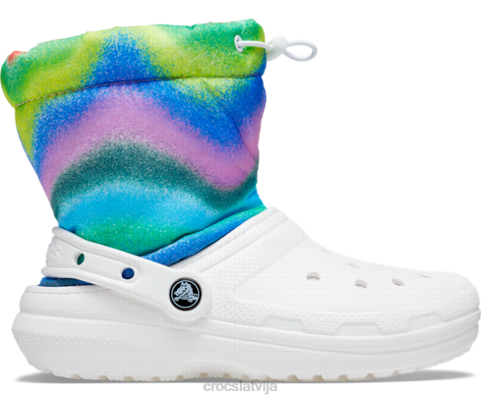 klasisks odere spray dye neo puff boot bērni Crocs kurpes N46T561 balts/multi