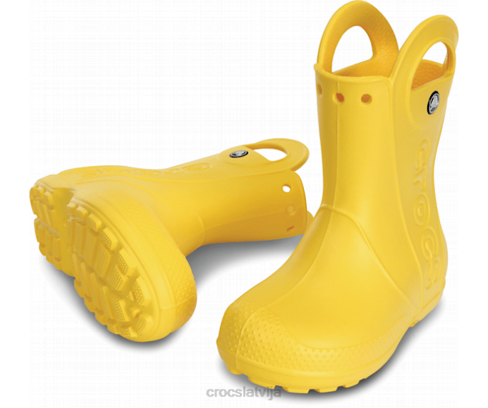 rīkoties ar lietus zābaku bērni Crocs kurpes N46T655 dzeltens