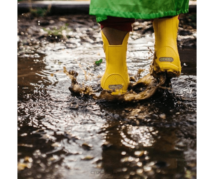 rīkoties ar lietus zābaku bērni Crocs kurpes N46T655 dzeltens