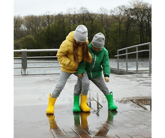 rīkoties ar lietus zābaku bērni Crocs kurpes N46T655 dzeltens