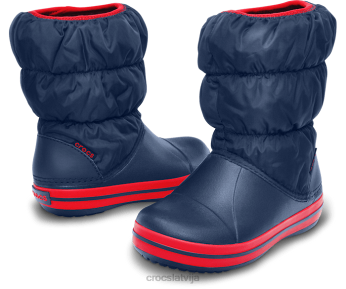 ziemas pufs zābaks bērni Crocs kurpes N46T656 tumšs/sarkans