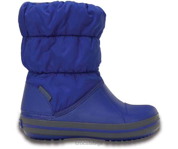 ziemas pufs zābaks bērni Crocs kurpes N46T657 cerulean zils/gaiši pelēks