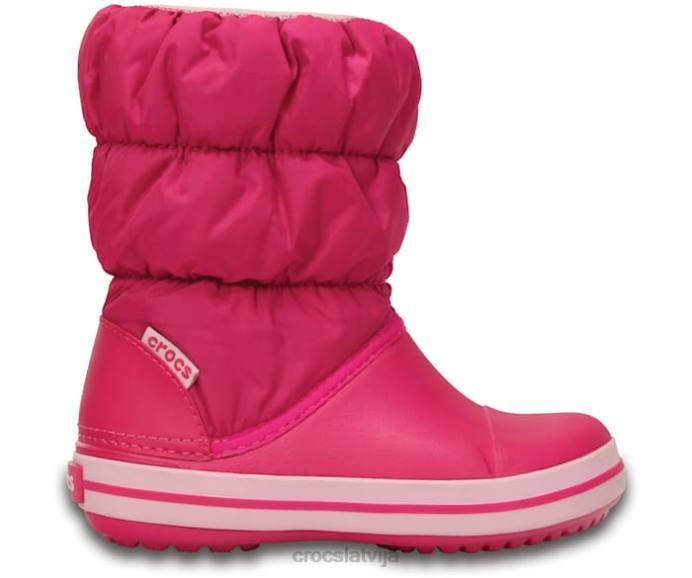ziemas pufs zābaks bērni Crocs kurpes N46T658 konfektes rozā