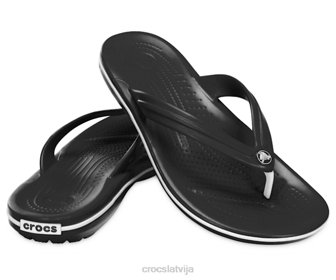 joslas flip sievietes Crocs kurpes N46T238 melns