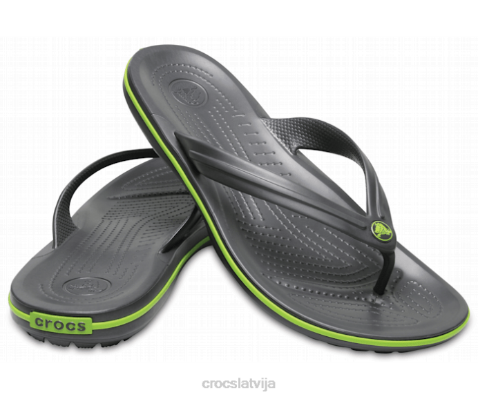 joslas flip sievietes Crocs kurpes N46T241 grafīts/voltu zaļš