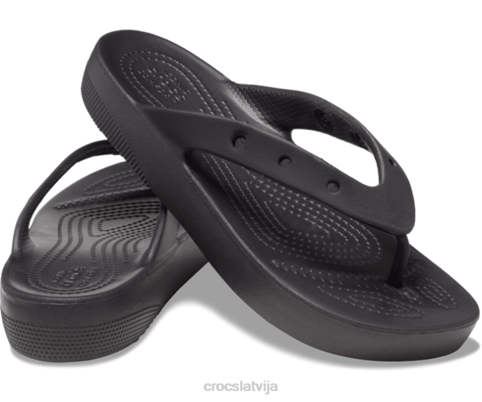 klasisks platformas flips sievietes Crocs kurpes N46T257 melns