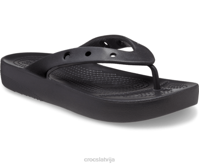 klasisks platformas flips sievietes Crocs kurpes N46T257 melns
