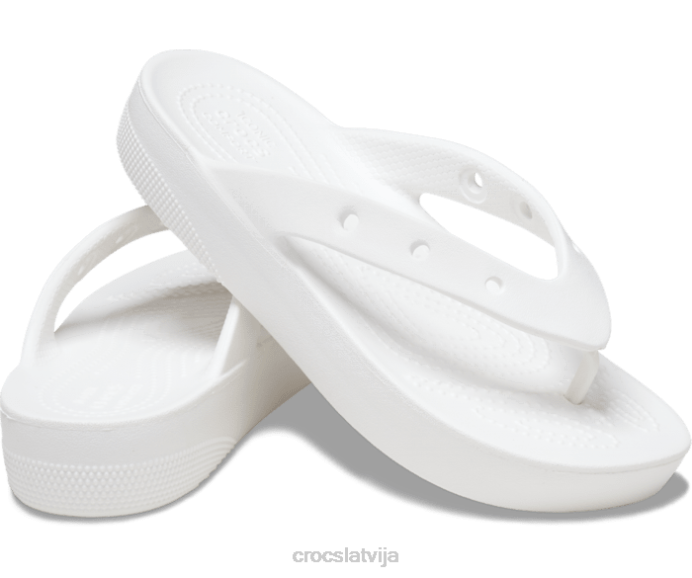 klasisks platformas flips sievietes Crocs kurpes N46T258 balts