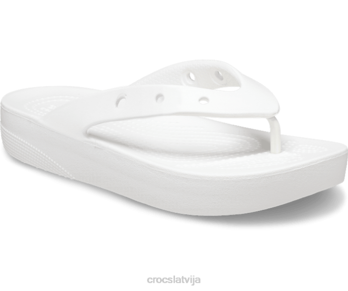 klasisks platformas flips sievietes Crocs kurpes N46T258 balts