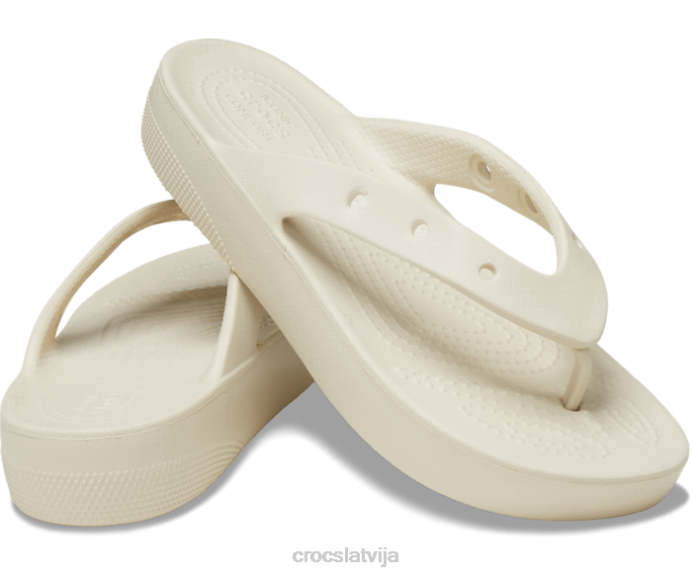 klasisks platformas flips sievietes Crocs kurpes N46T259 kaulu