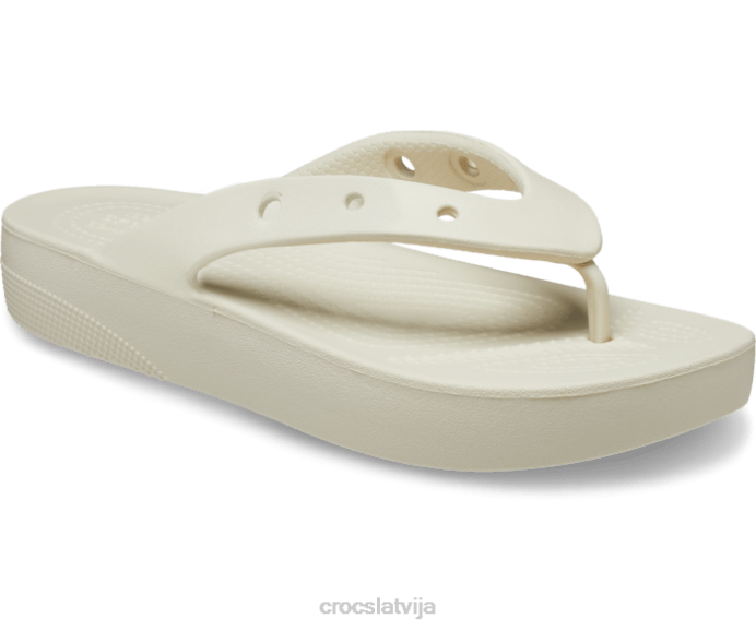 klasisks platformas flips sievietes Crocs kurpes N46T259 kaulu