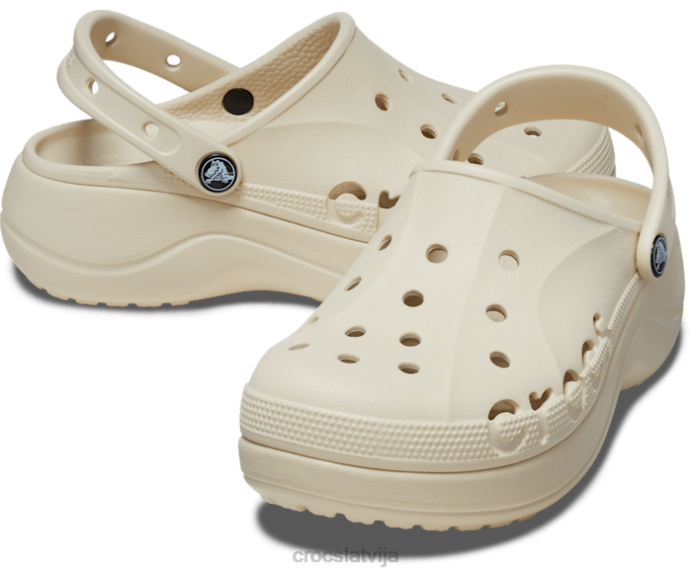 Baya platformas aizsprostojums sievietes Crocs kurpes N46T353 ziemas balts