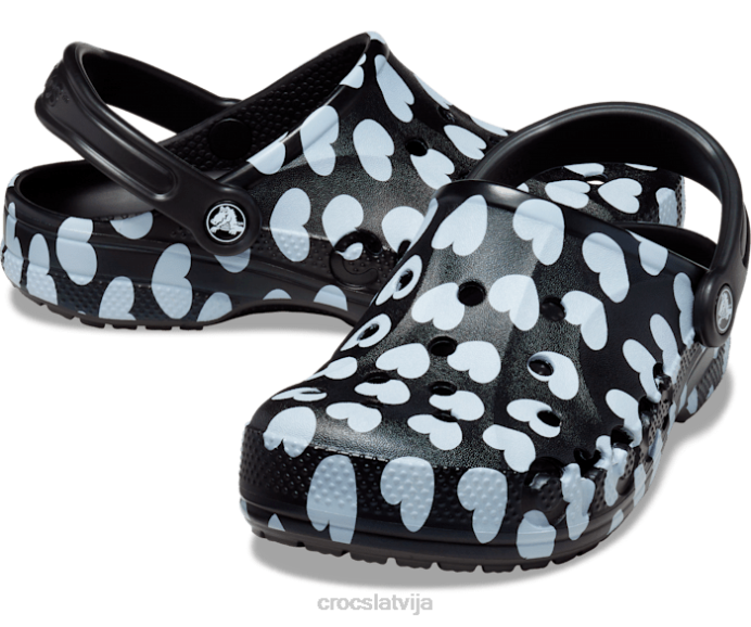 Baya sezonas apdrukāta koka tupele sievietes Crocs kurpes N46T178 melns balts