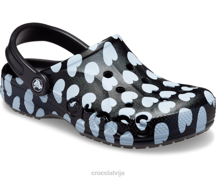 Baya sezonas apdrukāta koka tupele sievietes Crocs kurpes N46T178 melns balts