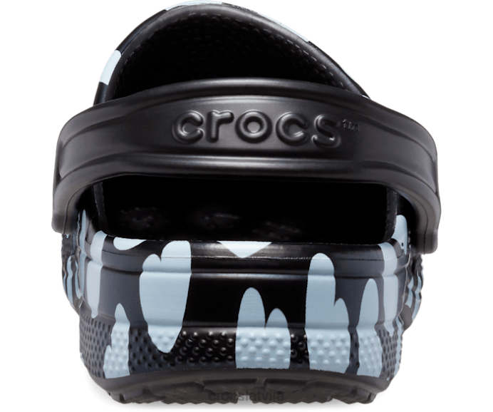 Baya sezonas apdrukāta koka tupele sievietes Crocs kurpes N46T178 melns balts