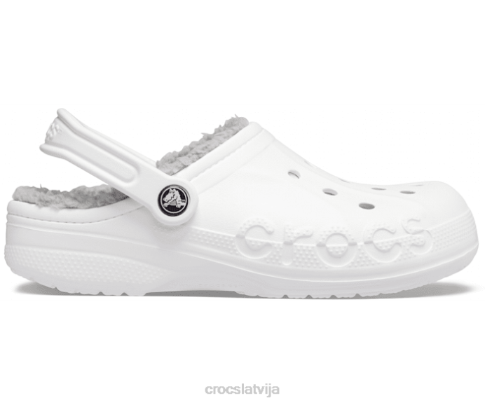 baya izklāta koka tupele sievietes Crocs kurpes N46T189 balts/gaiši pelēks