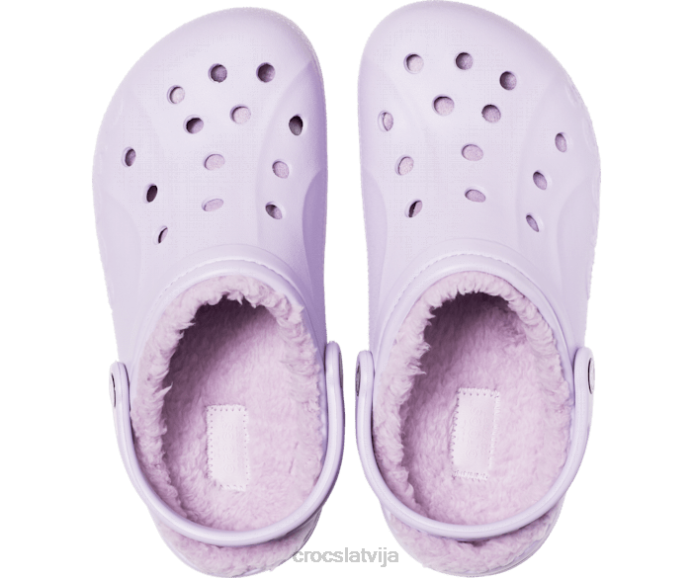 baya izklāta koka tupele sievietes Crocs kurpes N46T191 lavandas