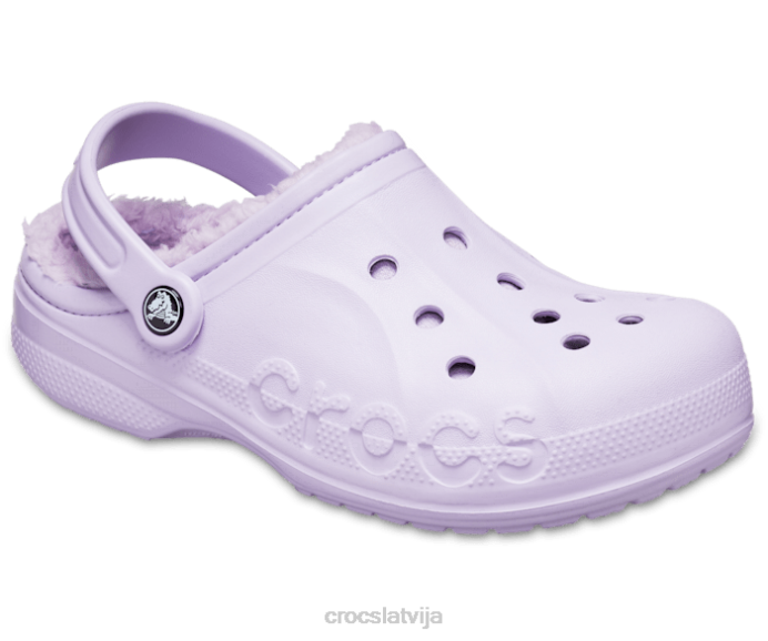 baya izklāta koka tupele sievietes Crocs kurpes N46T191 lavandas