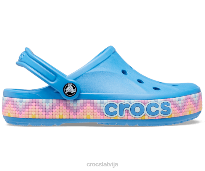 bayaband chevron joslas tupele sievietes Crocs kurpes N46T146 pulveris zils/multi