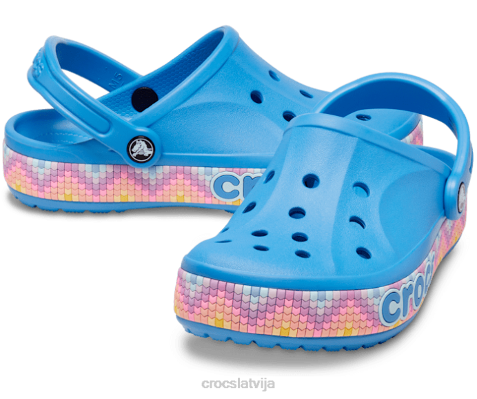 bayaband chevron joslas tupele sievietes Crocs kurpes N46T146 pulveris zils/multi