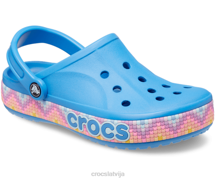bayaband chevron joslas tupele sievietes Crocs kurpes N46T146 pulveris zils/multi