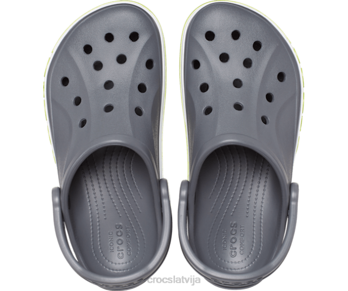 bayaband tupele sievietes Crocs kurpes N46T49 šīfera pelēks/laima perforators