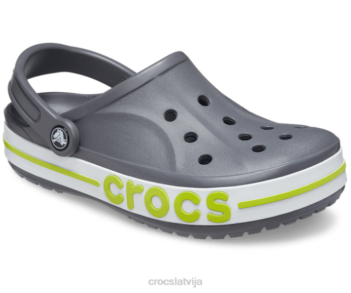 bayaband tupele sievietes Crocs kurpes N46T49 šīfera pelēks/laima perforators