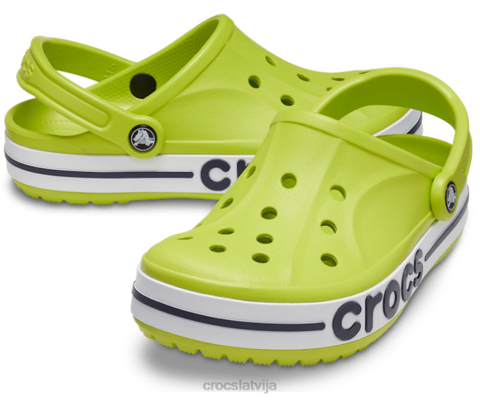 bayaband tupele sievietes Crocs kurpes N46T50 laima perforators/navy